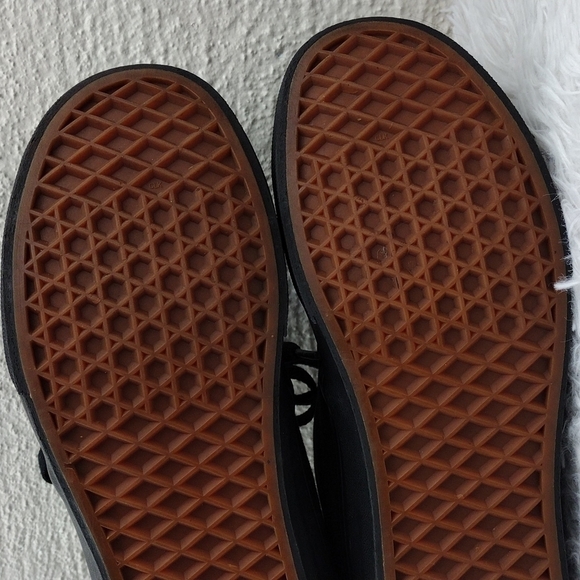 Vans Off The Wall Black Brown Canvas Upper Toe Round Lace Up Low Top Sneaker - Picture 7 of 15